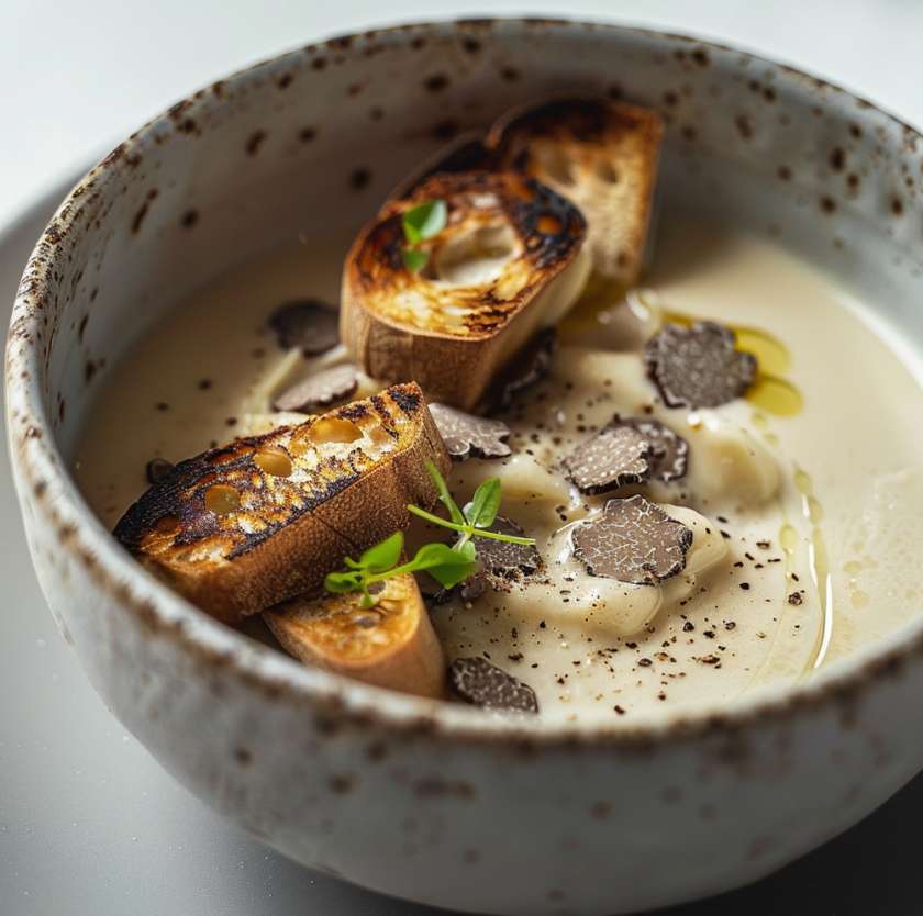 Jerusalem artichoke soup with truffles