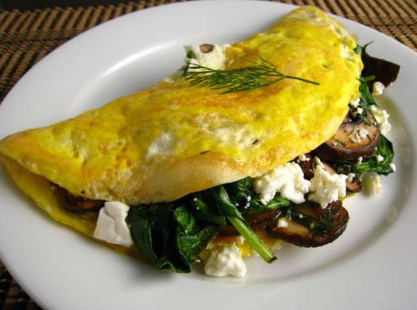 Spinach Mushroom Omelette