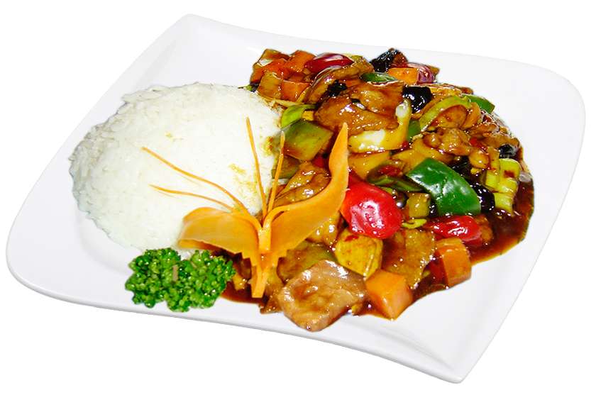Thai-style chicken, rice