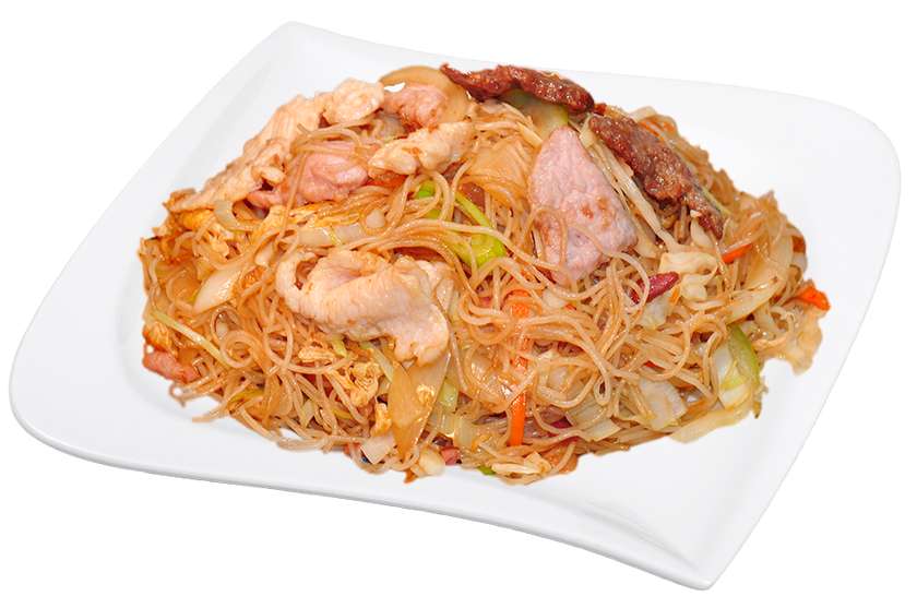 Roasted noodles with three types of meat