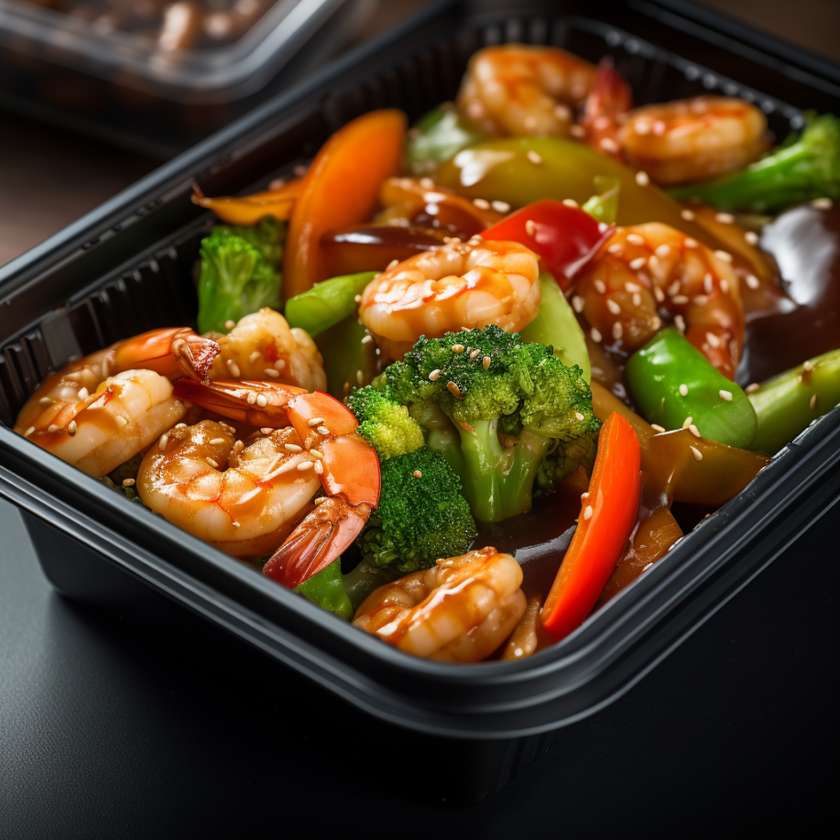 Roasted rice with shrimp