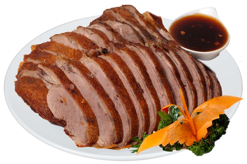 Fragrant and tender duck with sauce, rice