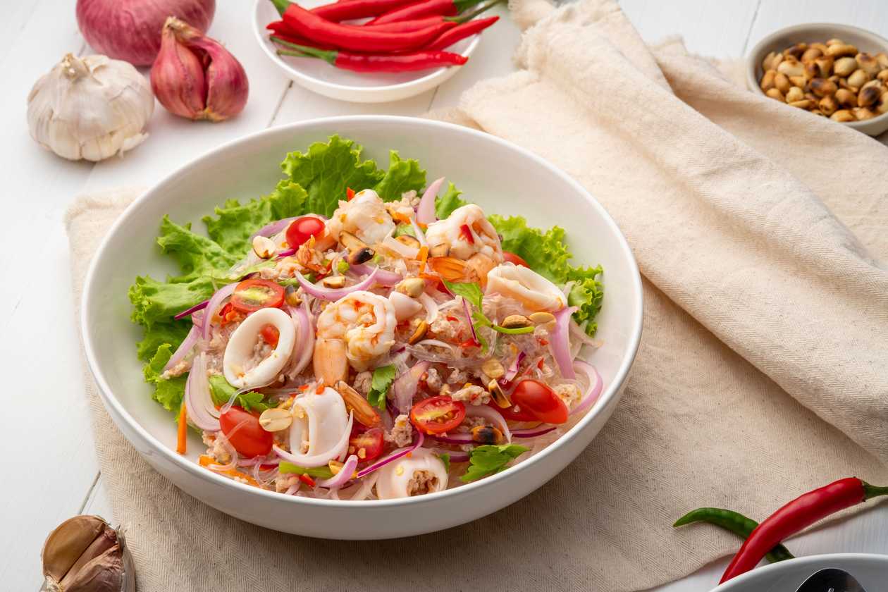 Roasted glass noodles with beef