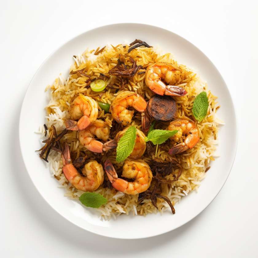 Shrimps biryani