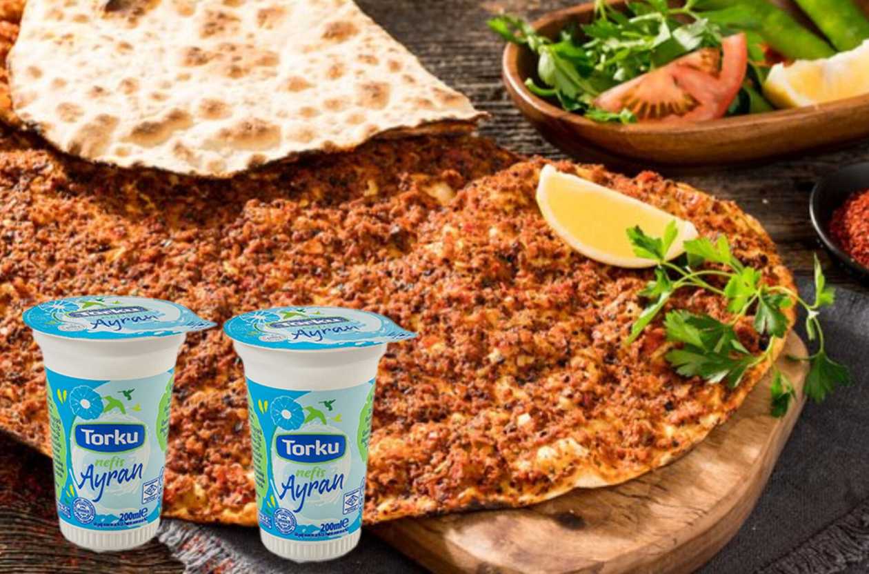 4 LAHMACUN  ( 35 cm.) + 2 AYRAN