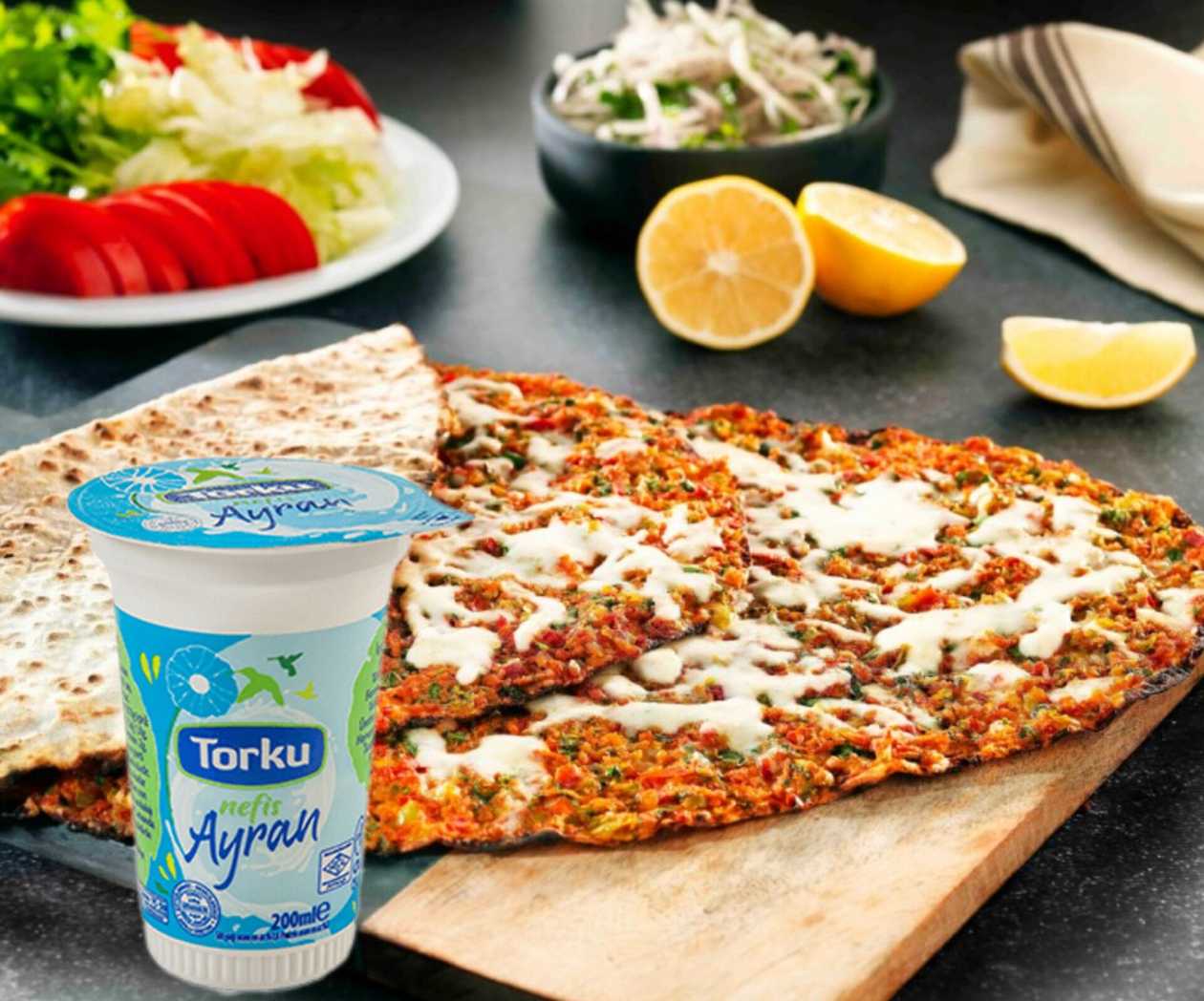 2 LAHMACUN PENDİRLİ  ( 35 cm.) + AYRAN