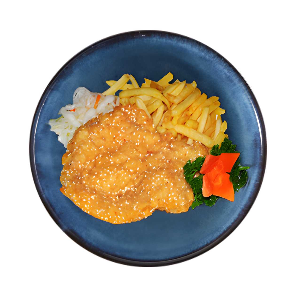 Chicken schnitzel with fries