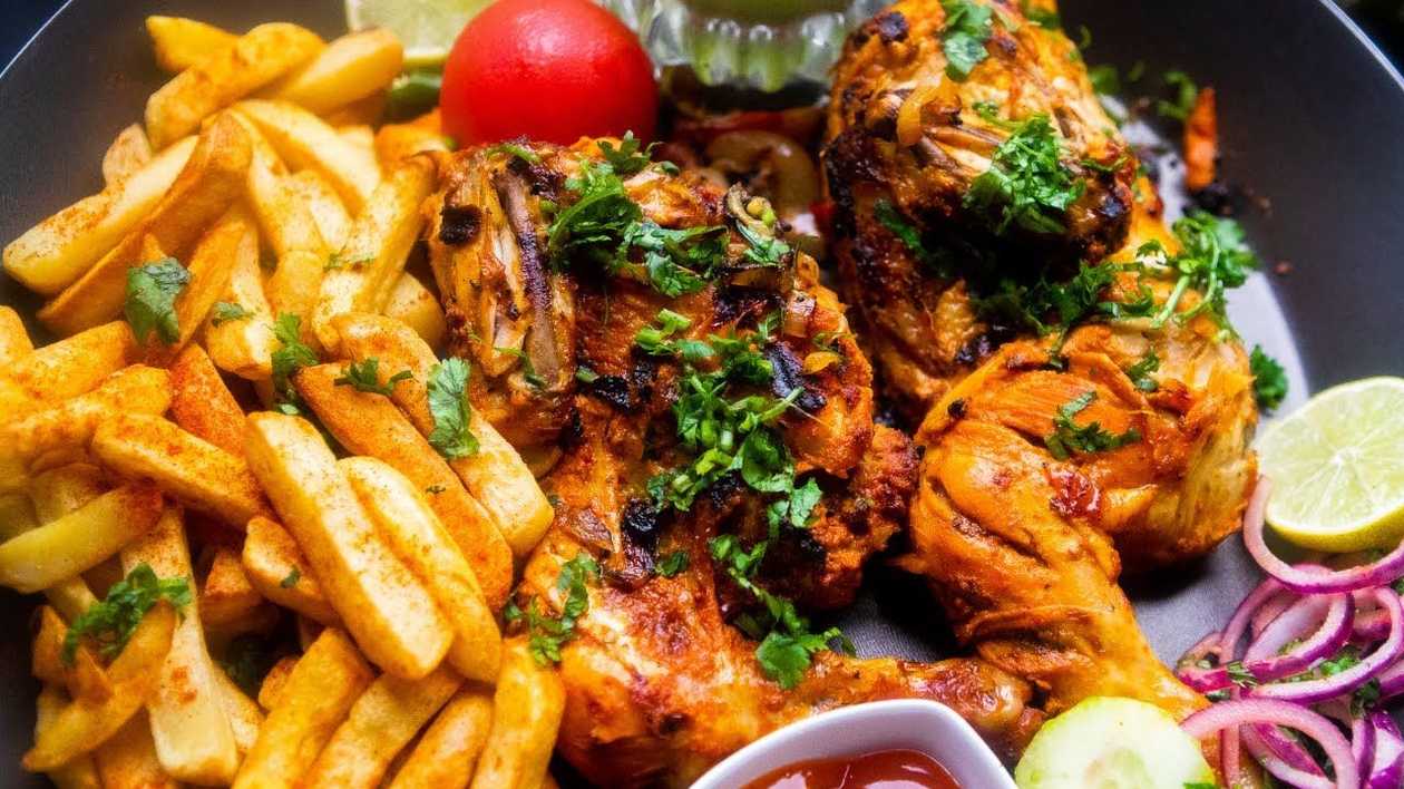 Dry Fry Chicken and Chips