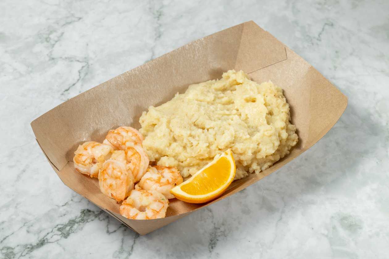 Shrimps Box With Celery Puree