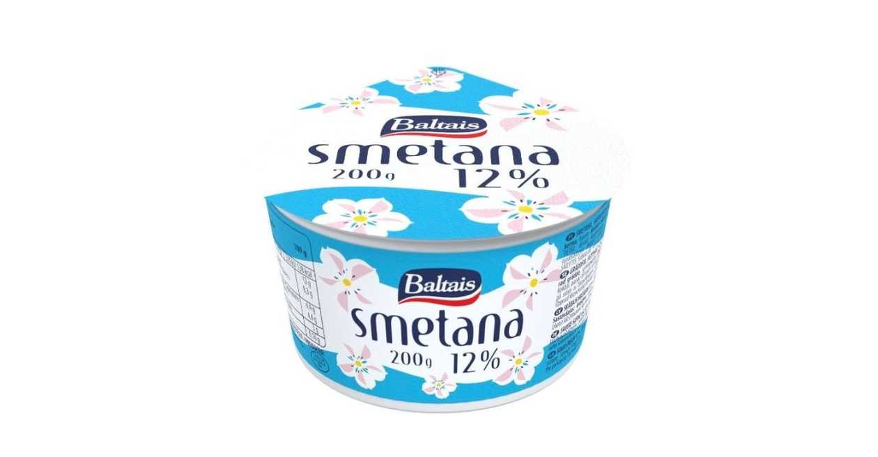 Сметана 12%, Baltais 200 г