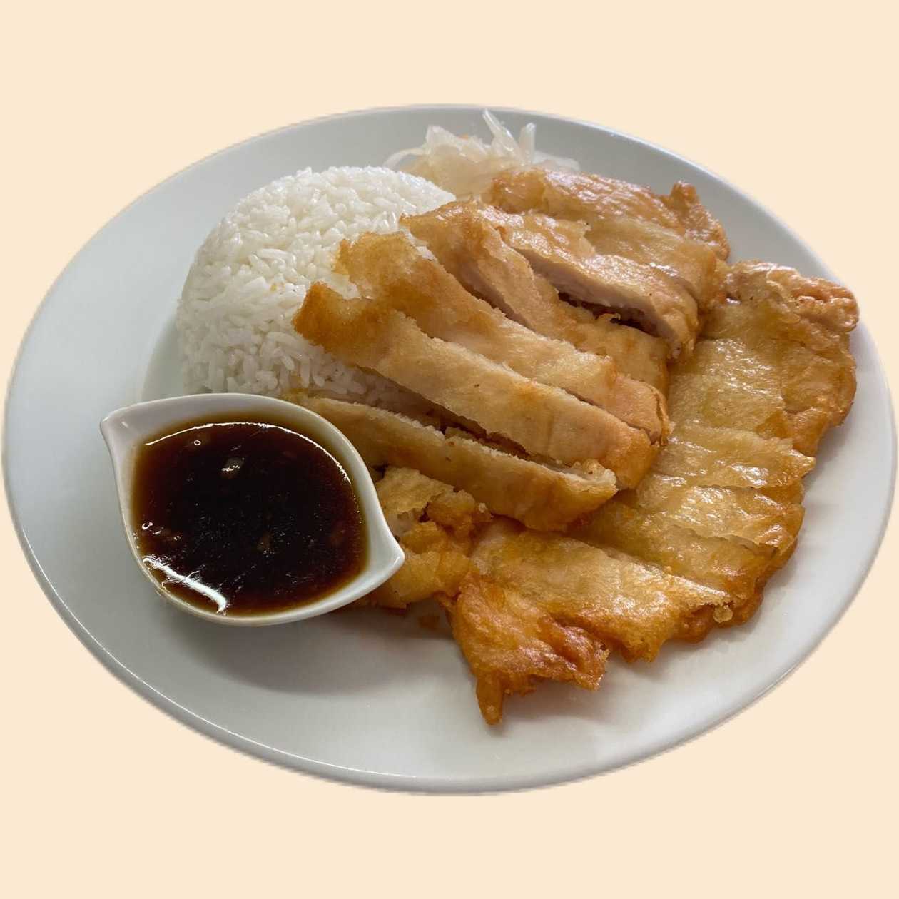 Fragrant and crispy chicken, rice