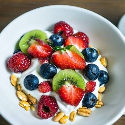 Fruit Salad with Yoghurt, Honey & Nuts (Light Breakfast)