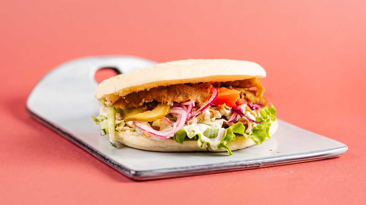 Pita kebab with meat