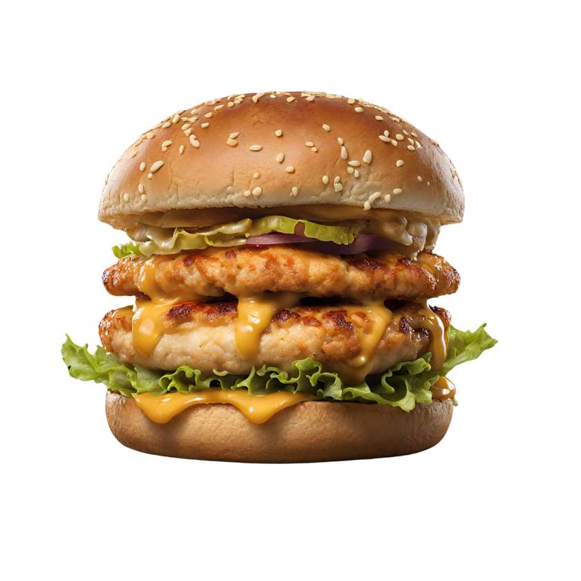 Double Chicken Burger with Cheese
