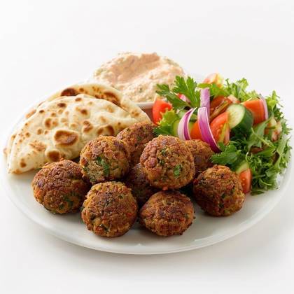 Falafel hummus talíř, pita
