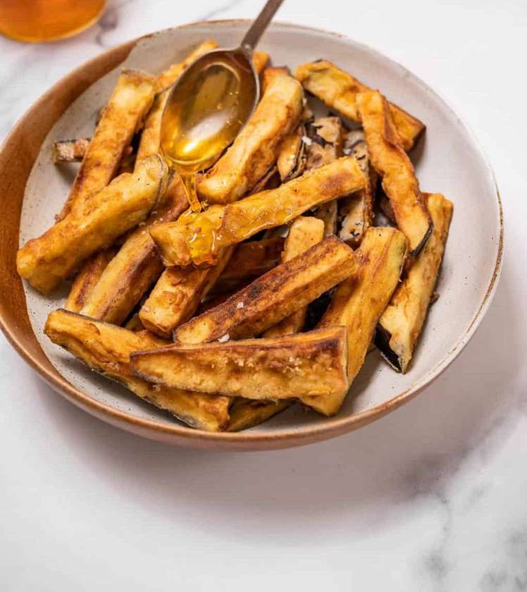 Crispy Eggplants In Honey Sauce
