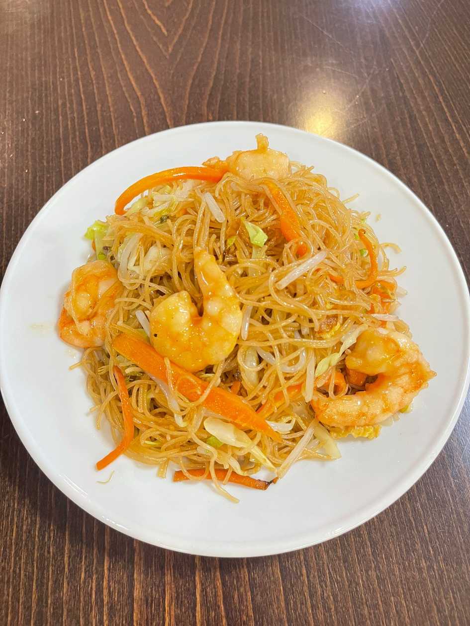 Rice Pasta with Prawns