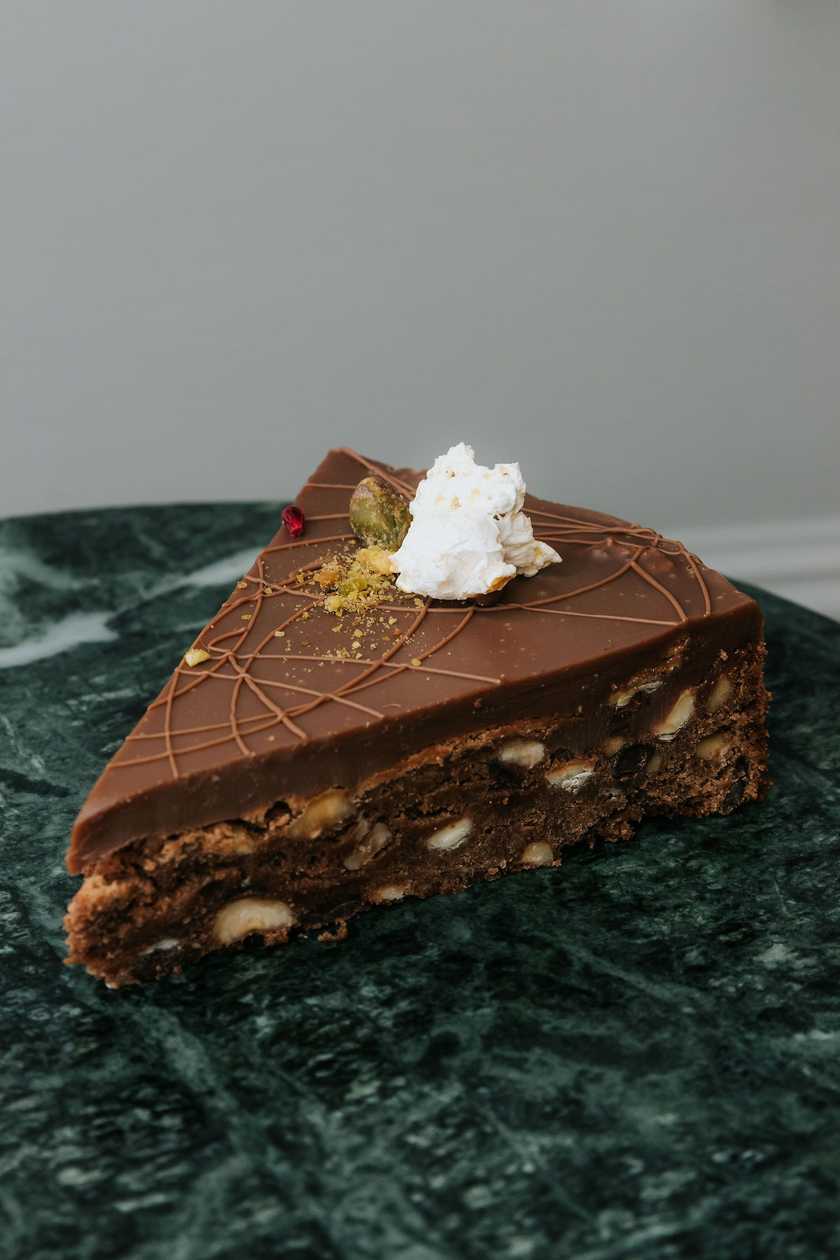 Three Chocolates Brownie with Roasted Hazelnuts