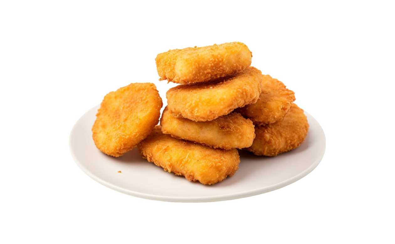 Chicken nuggets served with potatoe wedges