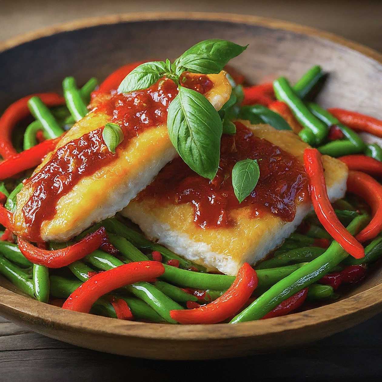 117.White fish chilli and basil
