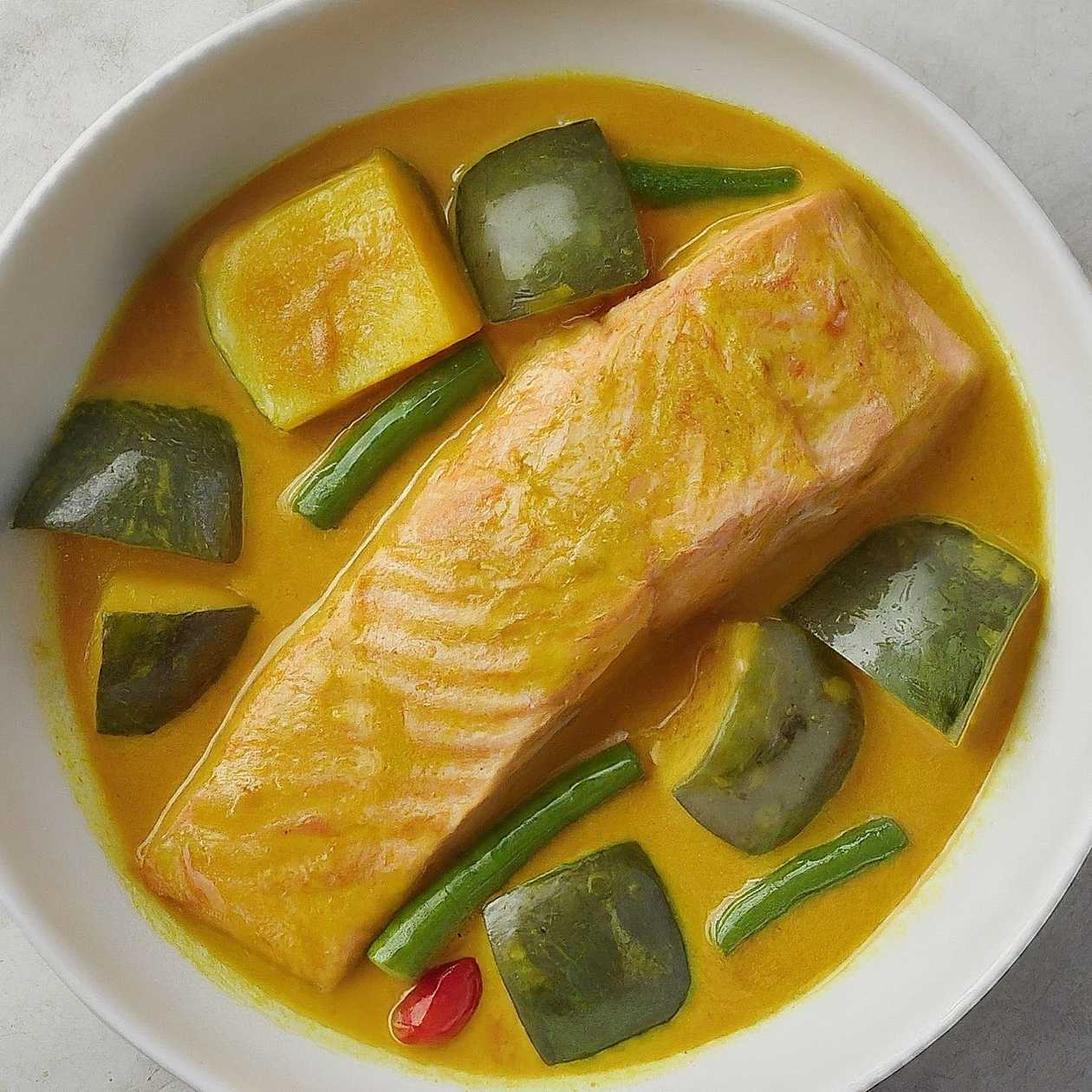 114.Salmon yellow Curry