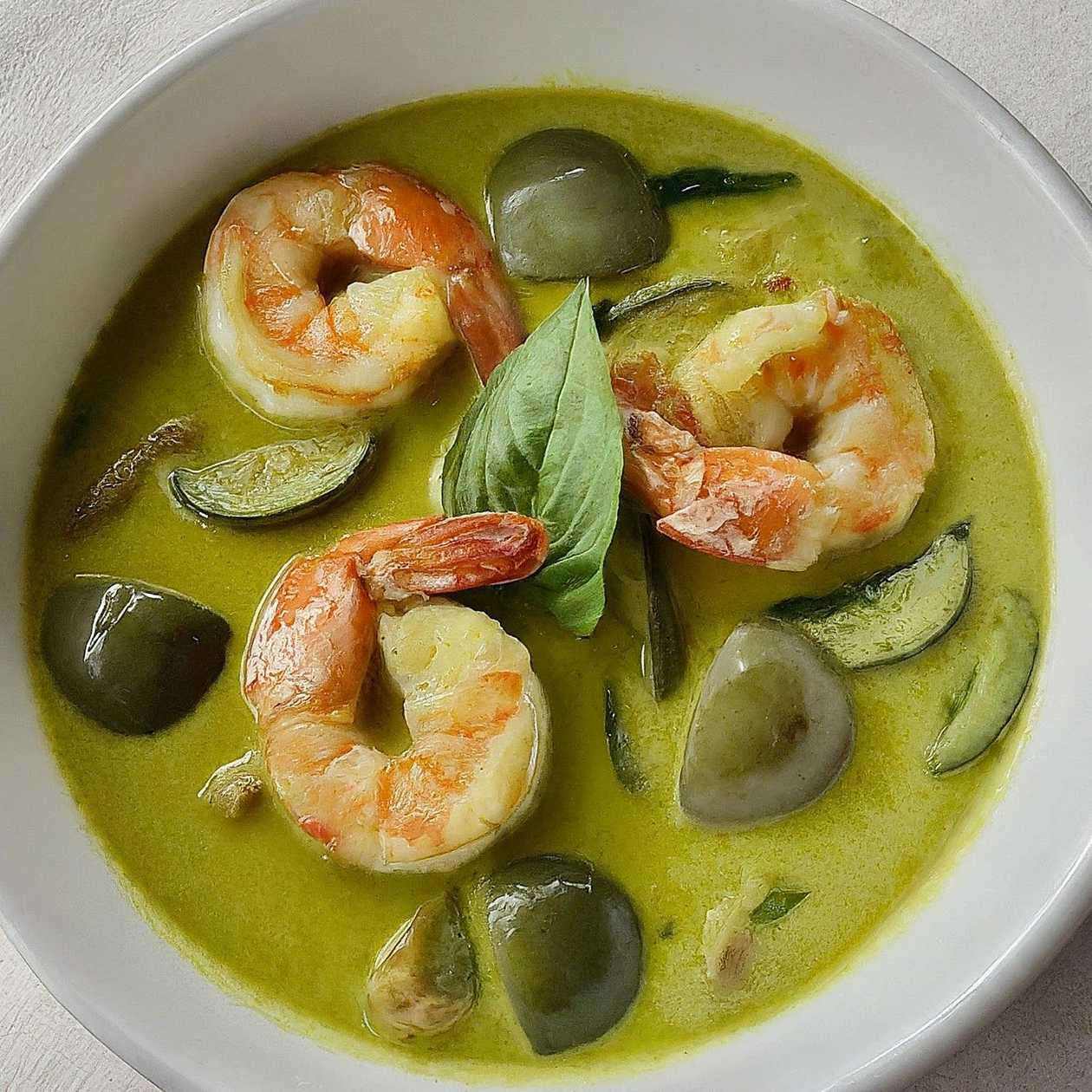 112.Prawns grean curry