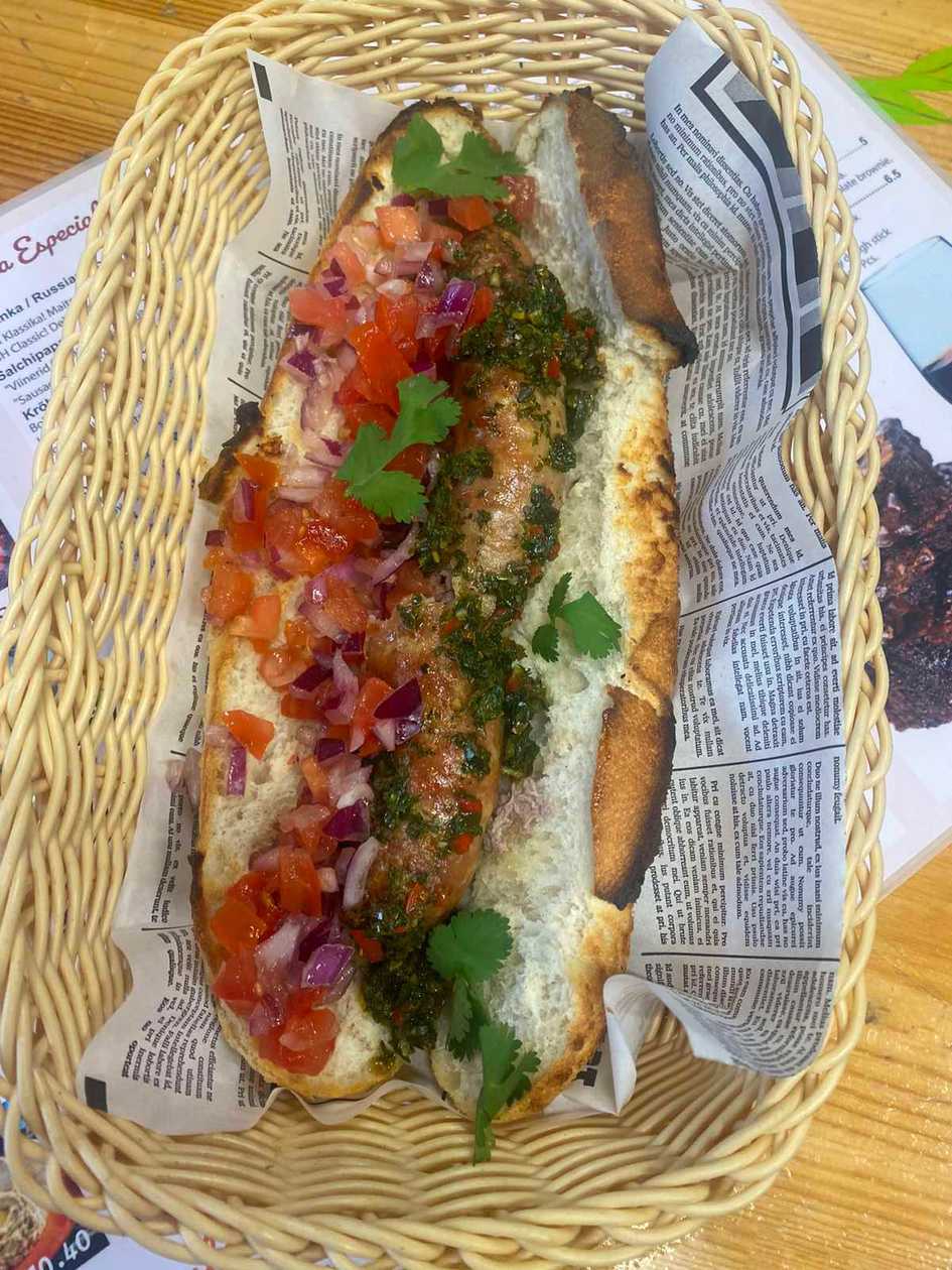 Latin American Hot Dog (Choripan)