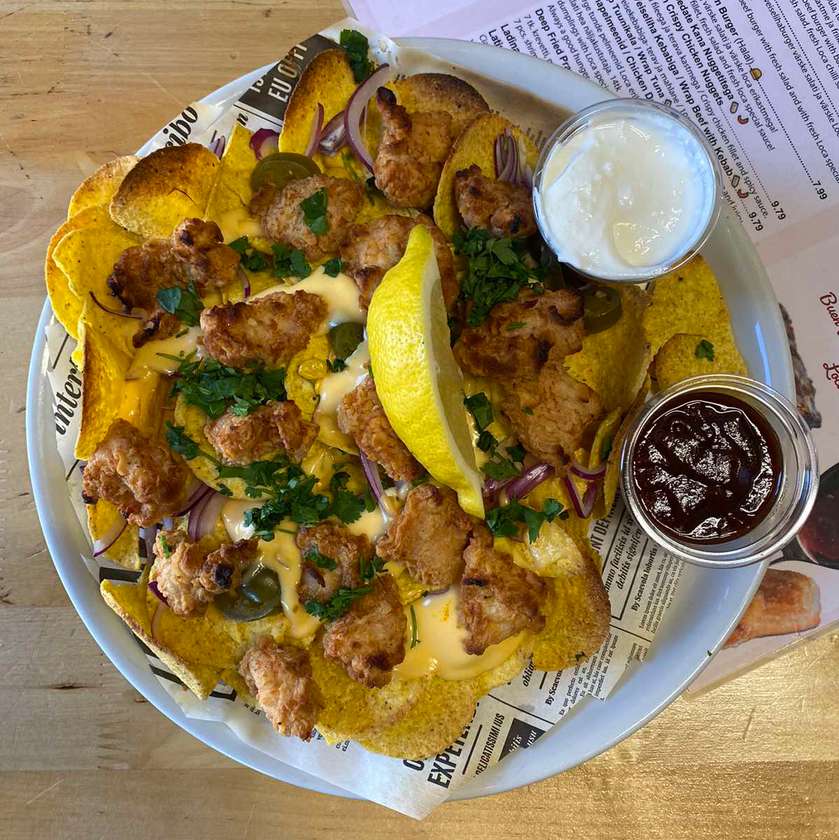 BBQ Nachos with Crispy Chicken