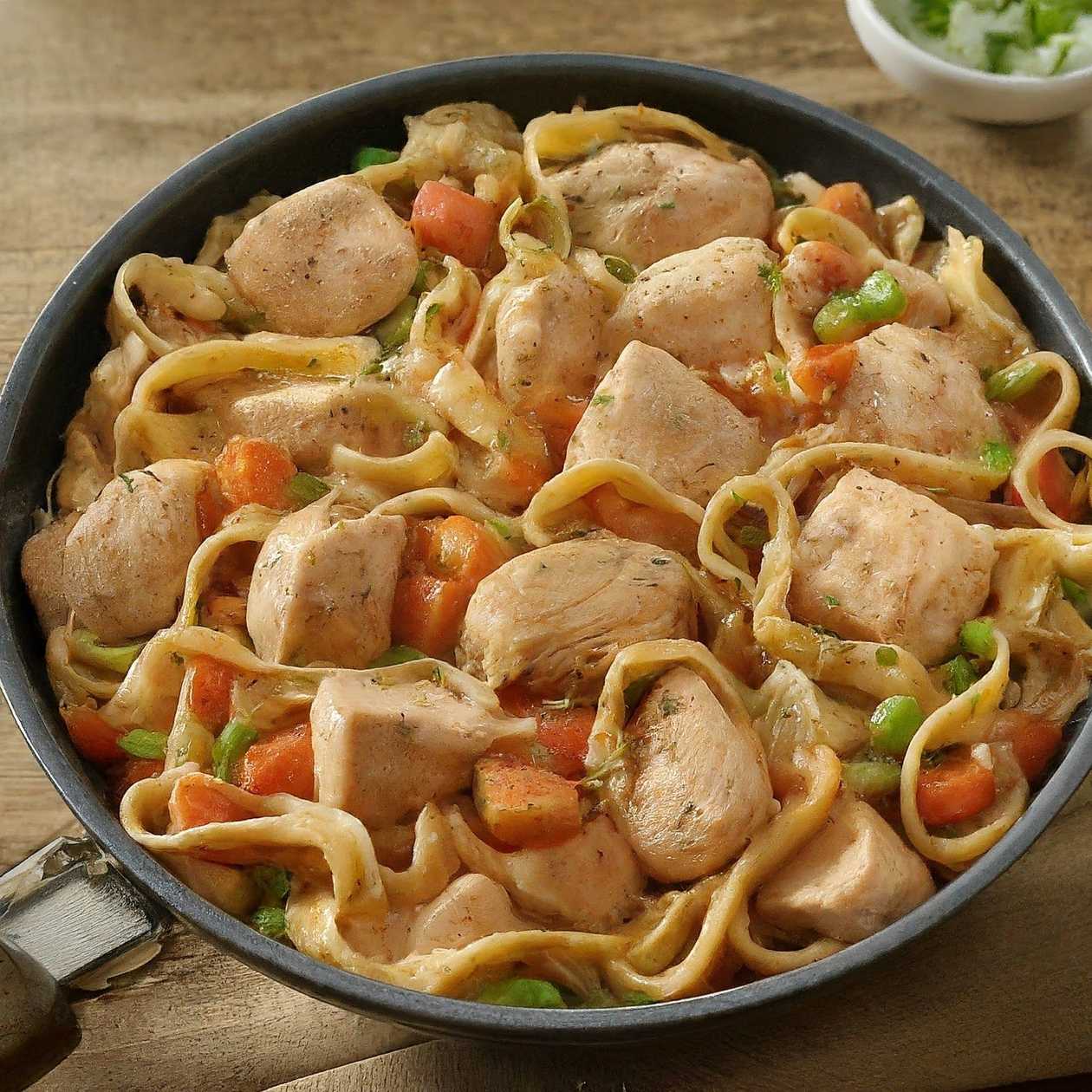 160.Chicken Pieces With Noodles