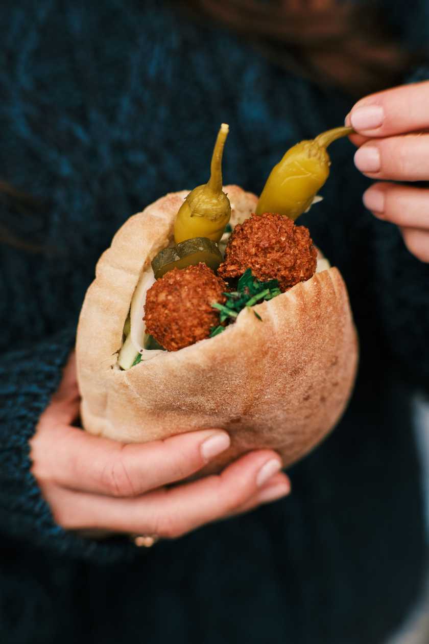 Fallafel & hummus in pita
