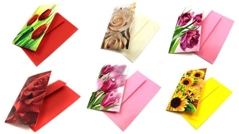 Greeting card with a flower