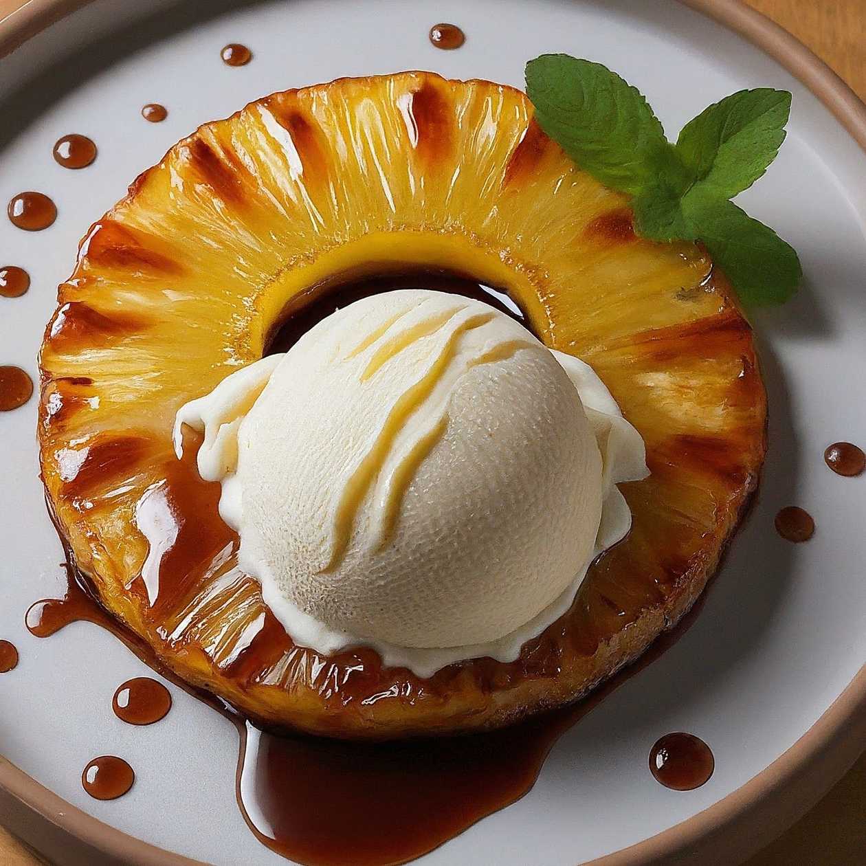 152.Fried Pineapple With Ice-Cream