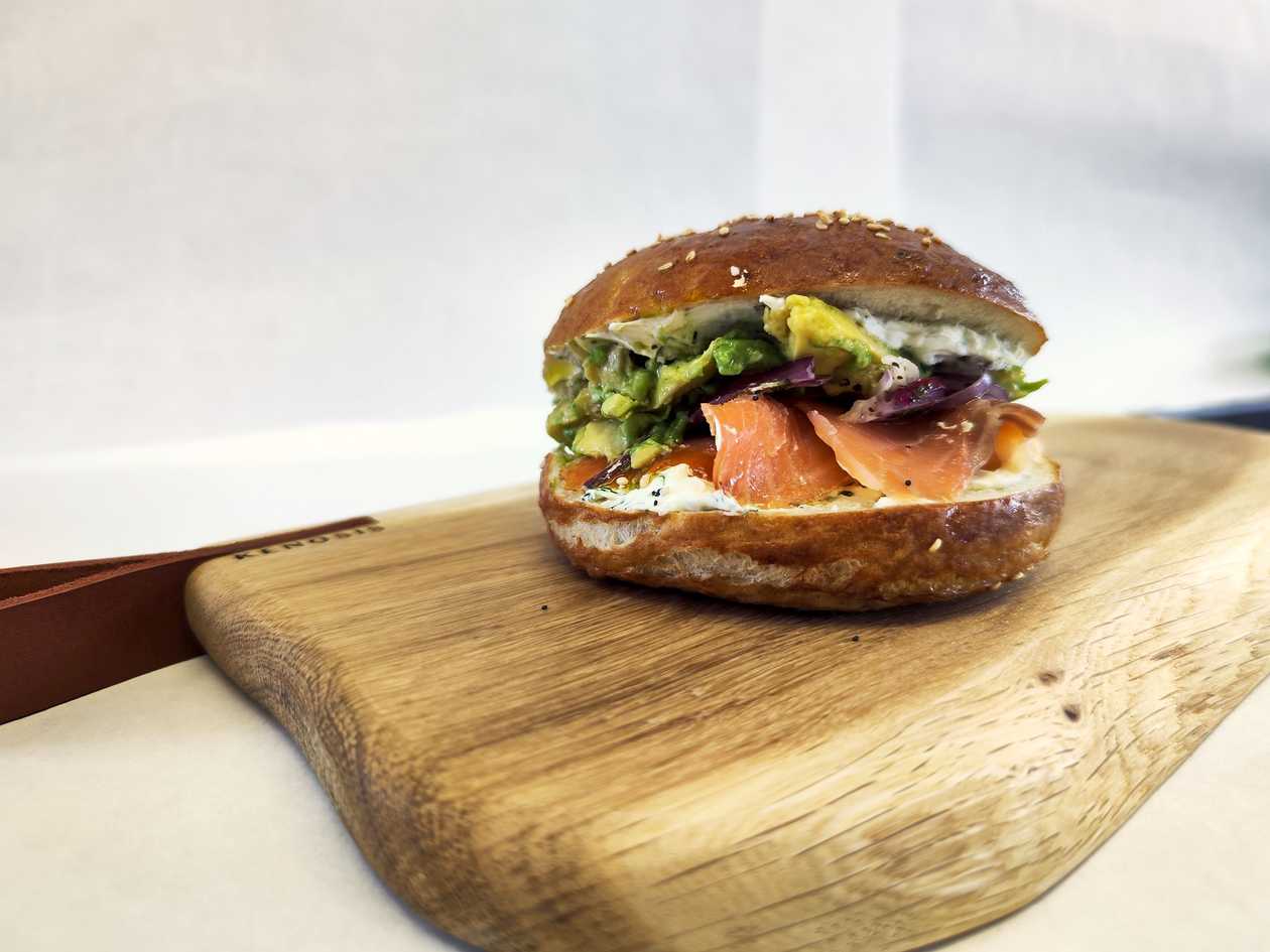 Salmon-Avocado Bagel