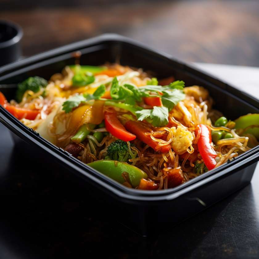 Fried "pho" noodles
