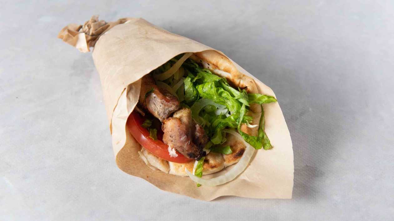 Pork Souvlaki In Greek Pita