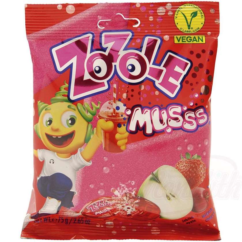 Karamel "Zozole Musss" So Vskusami Yabloka, Klubniki I Vishni 75g (Box 26)
