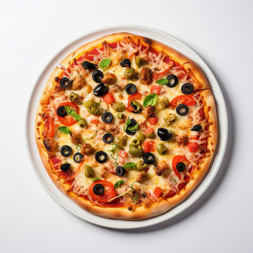 Sýrová s olivami pizza