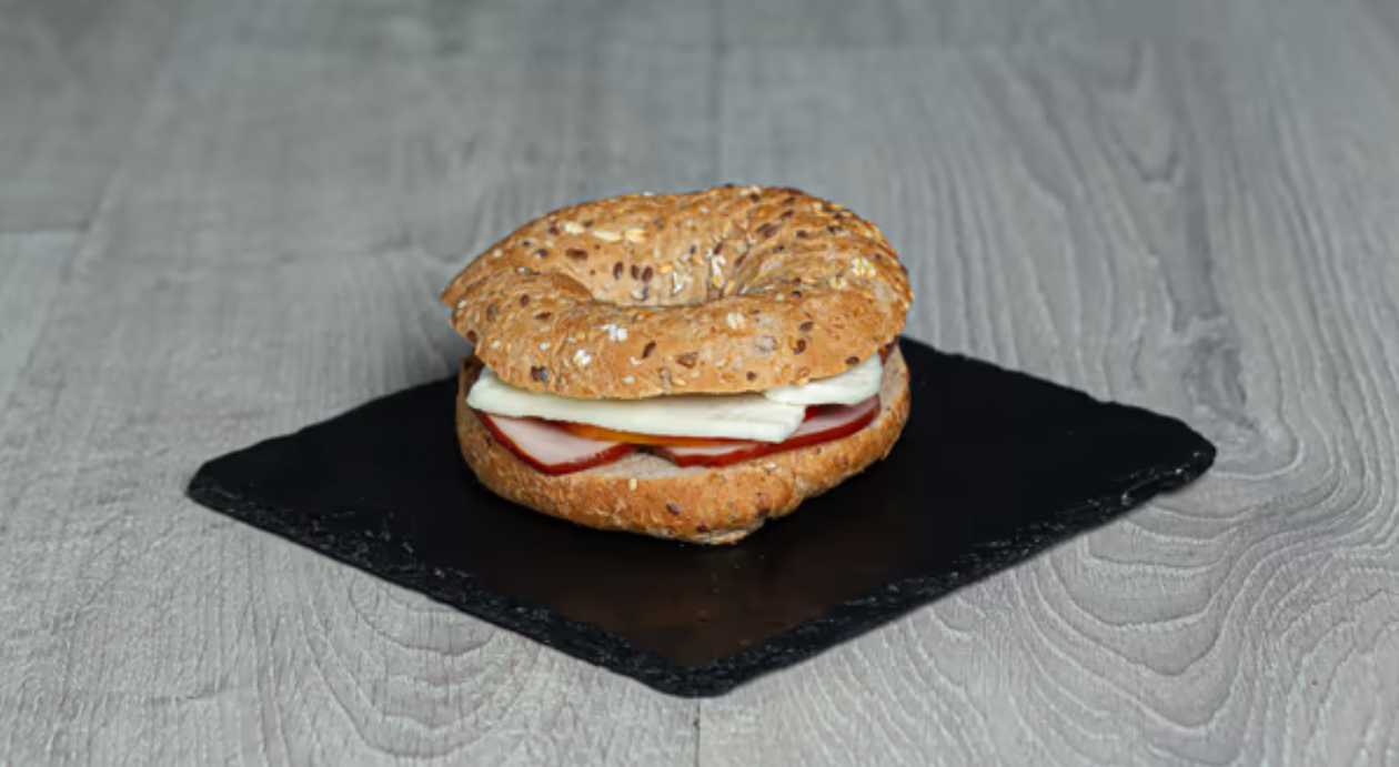 Multi-seeded bagel with Philadelphia