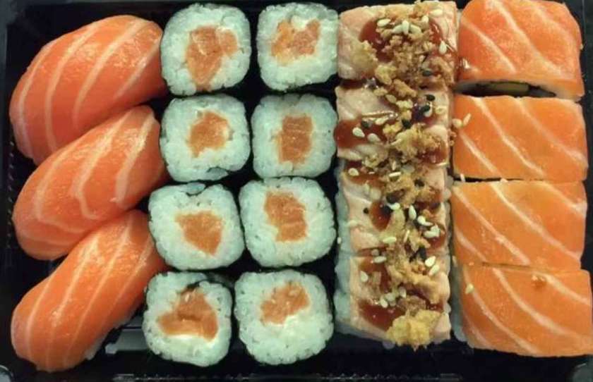 A4. 3 Nigiri, 8 Maki, and 8 California rolls (16 pieces)