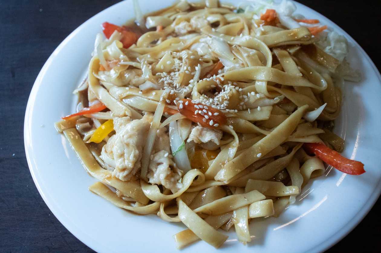 14 Pasta with chicken in mild sauce