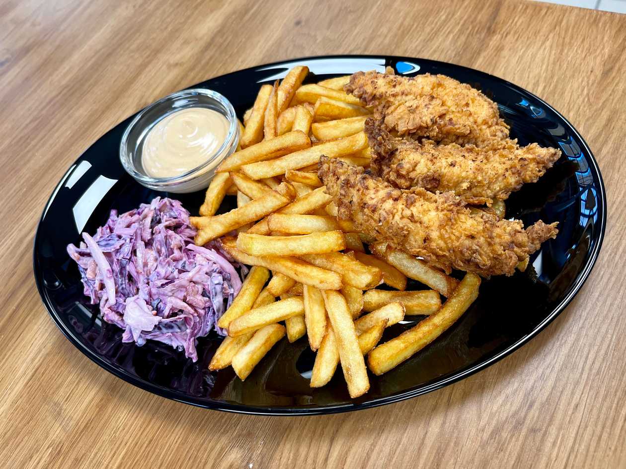 Fries with Fried Chicken