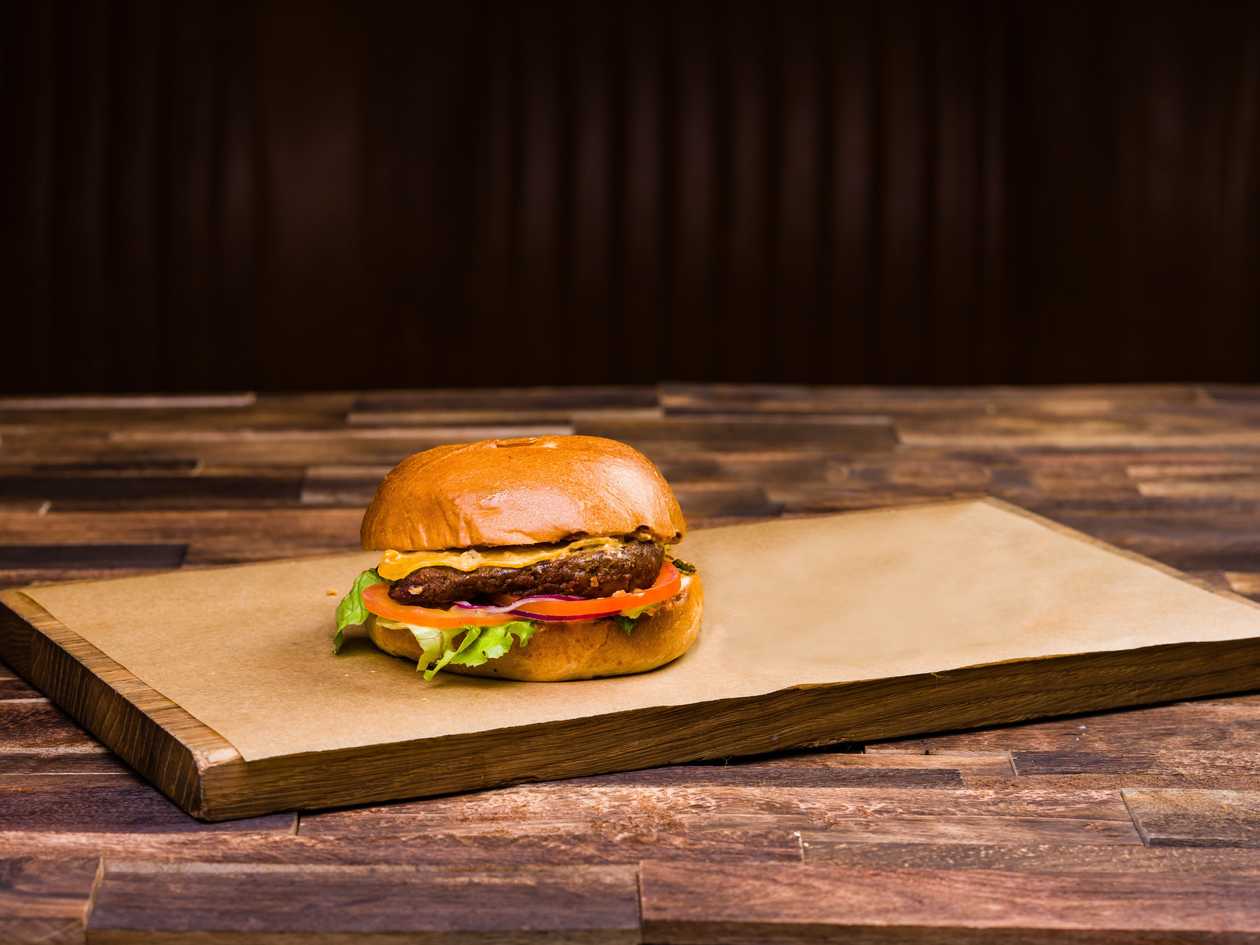 Burger with beef tenderloin