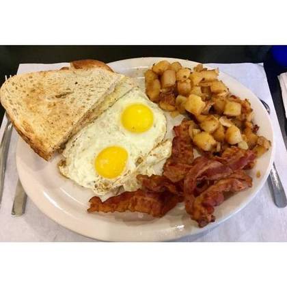 Eggs and Toast with Home Fries