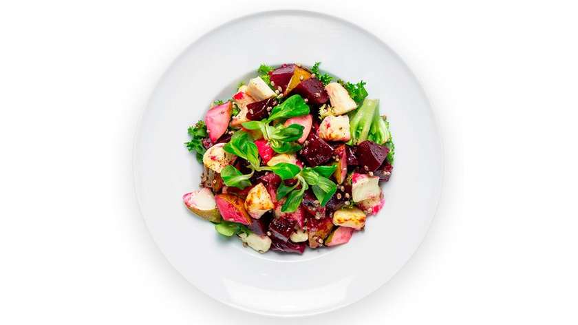 Lithuanian cheese and beet salad
