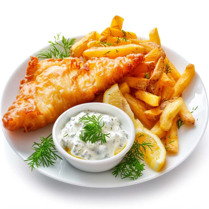 Fish and chips su totorišku padažu
