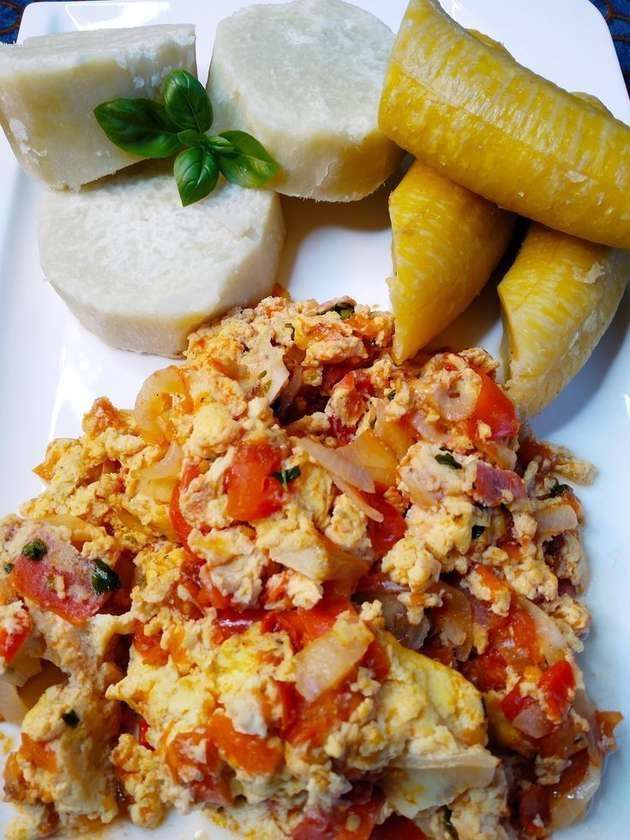 Ripped Plantain & Egg sauce