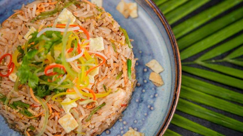 Fried rice with prawns
