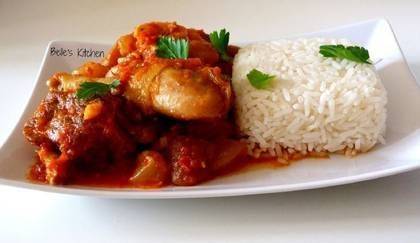 Plain rice with egg sauce