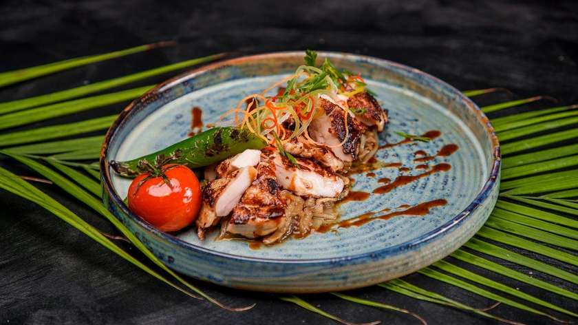 Miso marinated grilled chicken leg