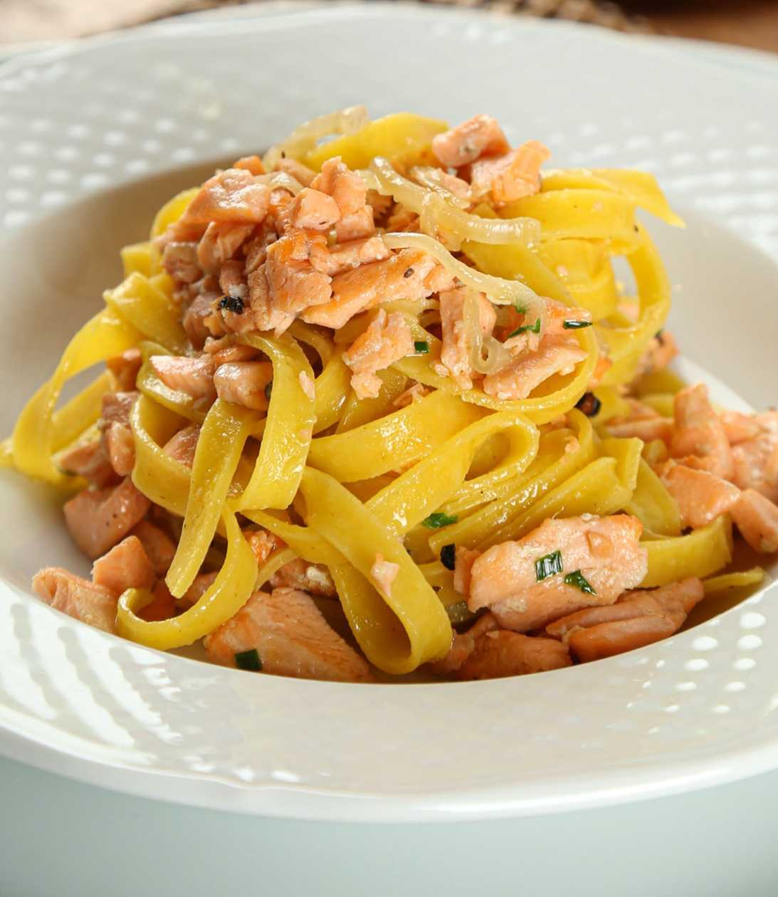Salmon tagliatelle
